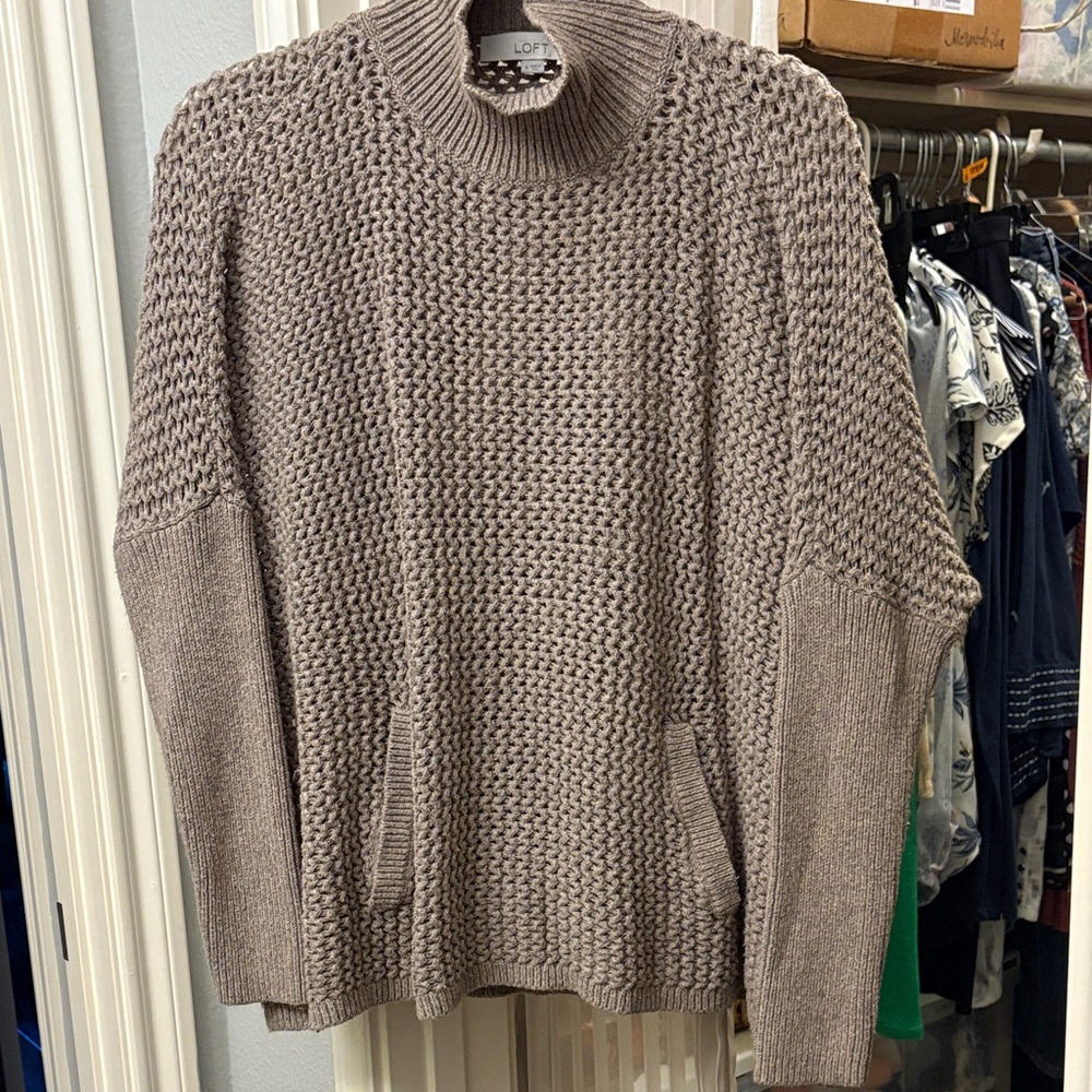 LOFT Women’s Taupe Turtleneck Sweater